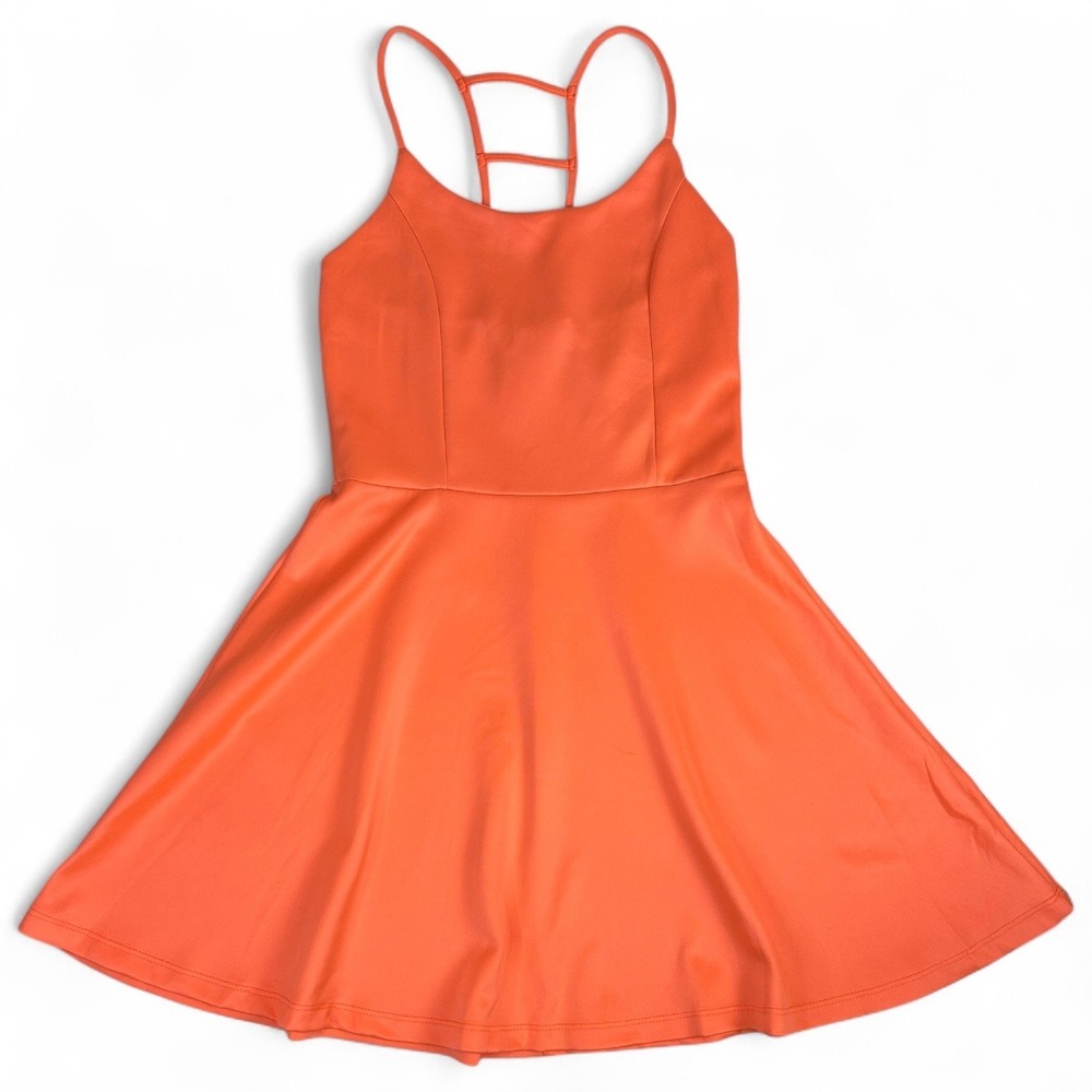 Windsor Pink Strappy Skater Dress Small Fit & Flare Mini Back Strap Detail